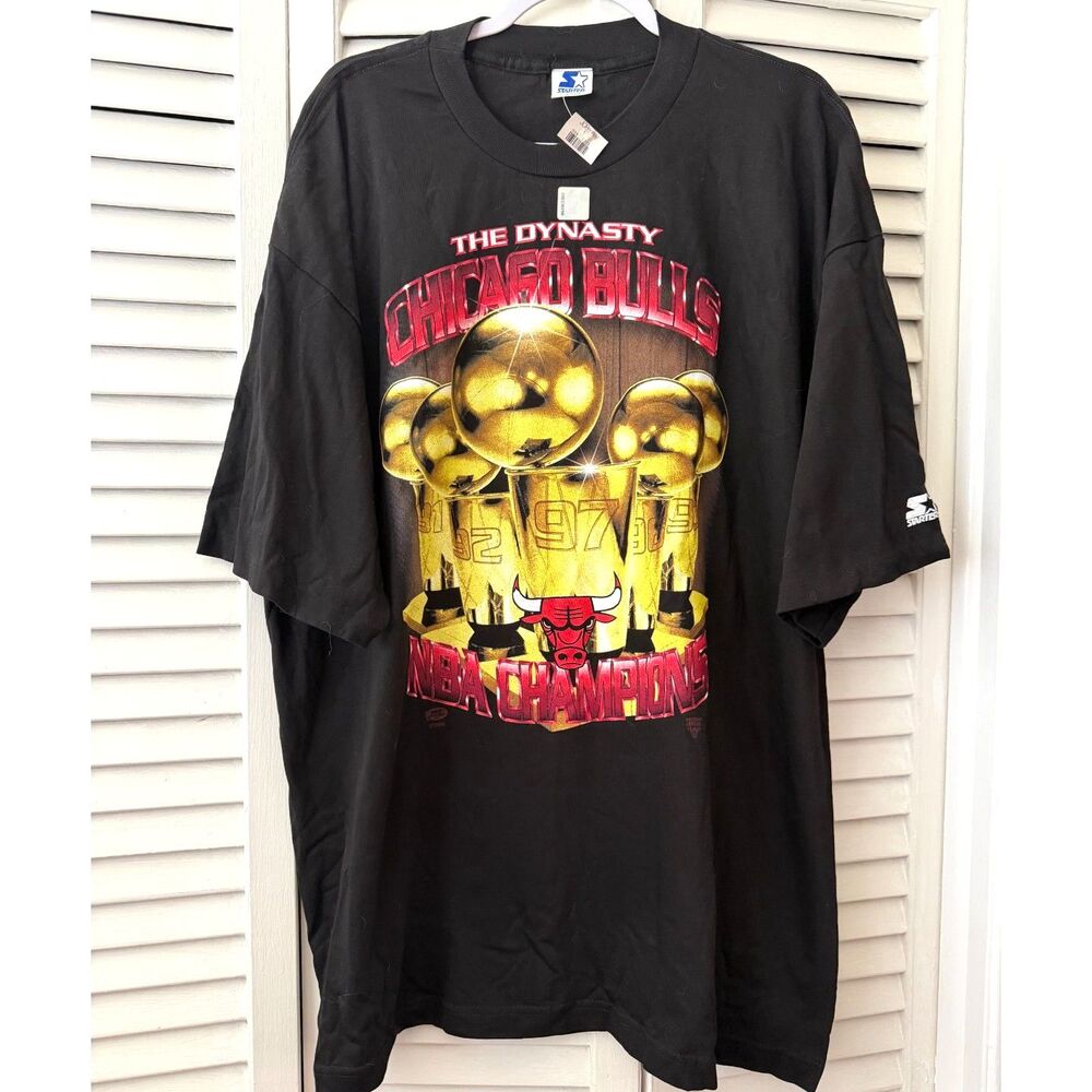 Vtg 1997 Chicago Bulls Dynasty Shirt NWT Deadstock Starter NBA Champions XL Rare